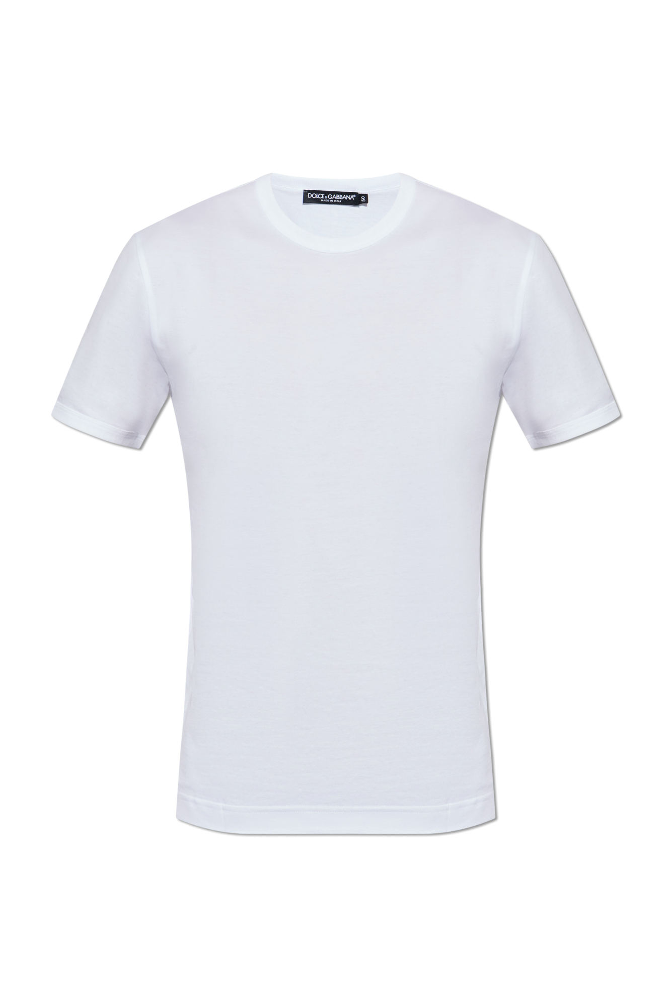 White Cotton t-shirt with a round neckline Dolce & Gabbana